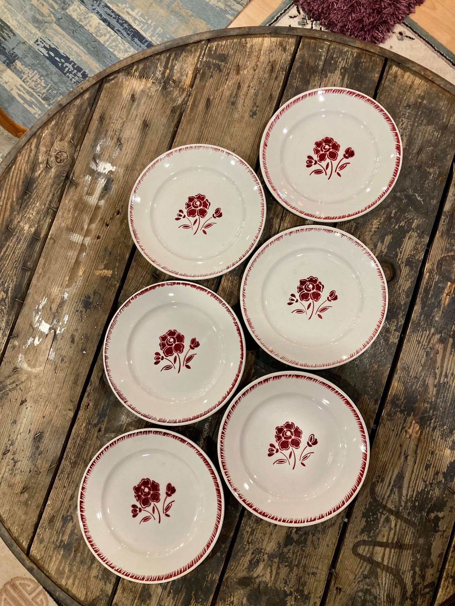 Set of 6 plates Fénal Badonviller model 39
