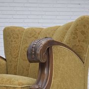 Fauteuil danois en laine et chêne massif, années 1960