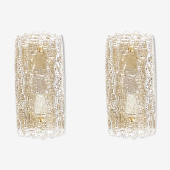Pair of Scandinavian crystal wall light