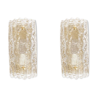 Pair of Scandinavian crystal wall light