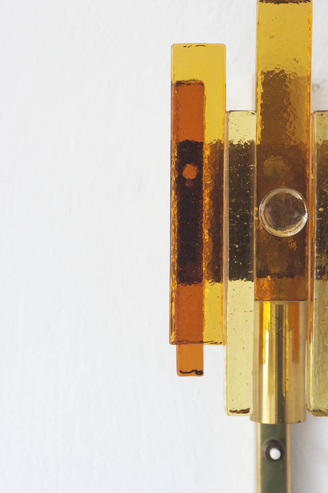 Stacked Glass and Brass Wall Sconce by Svend Aage Holm Sørensen for Hassel