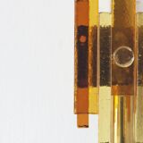 Stacked Glass and Brass Wall Sconce by Svend Aage Holm Sørensen for Hassel