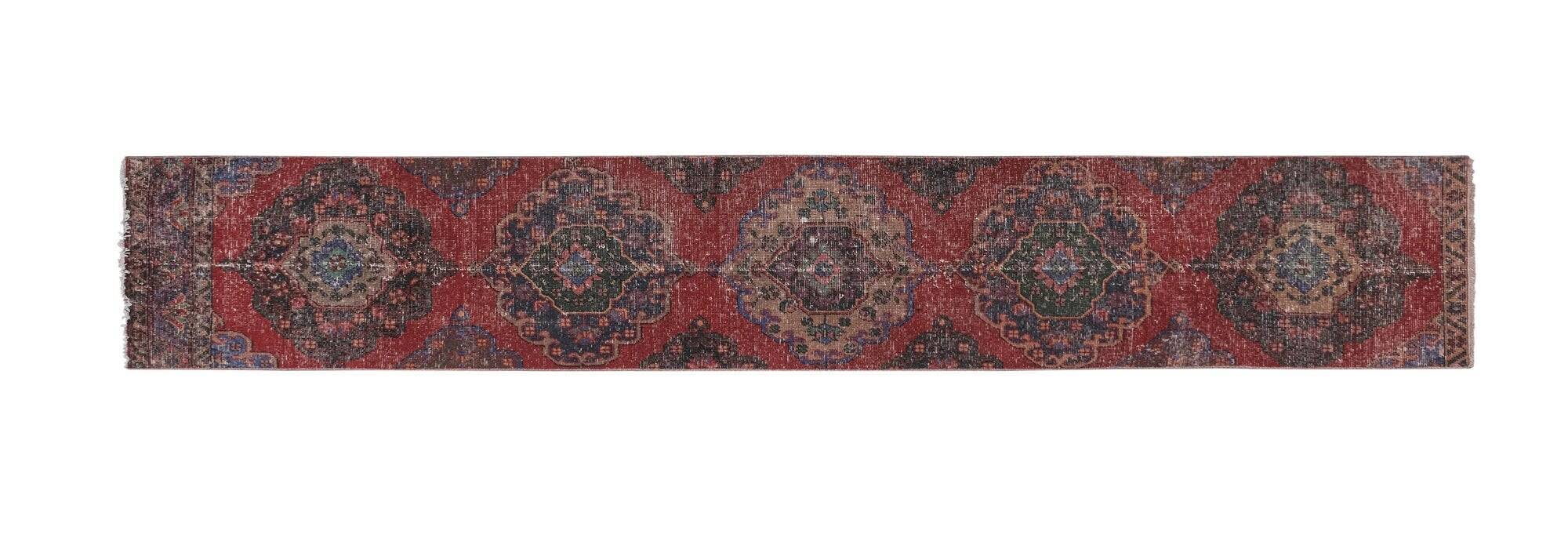 Vintage Turkish hallway rug 63x370 cm