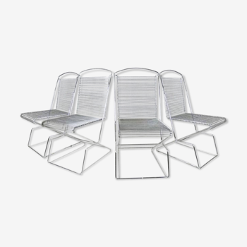 Set of 4 wire chairs by Till Behrens for Schlubach, 1980s