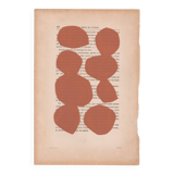 Painting on book page - B138 col. terracotta signed Eawy
