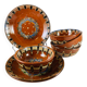 4 bowls + 2 saucers glazed terracotta Bulgarian Monastery of Troyan