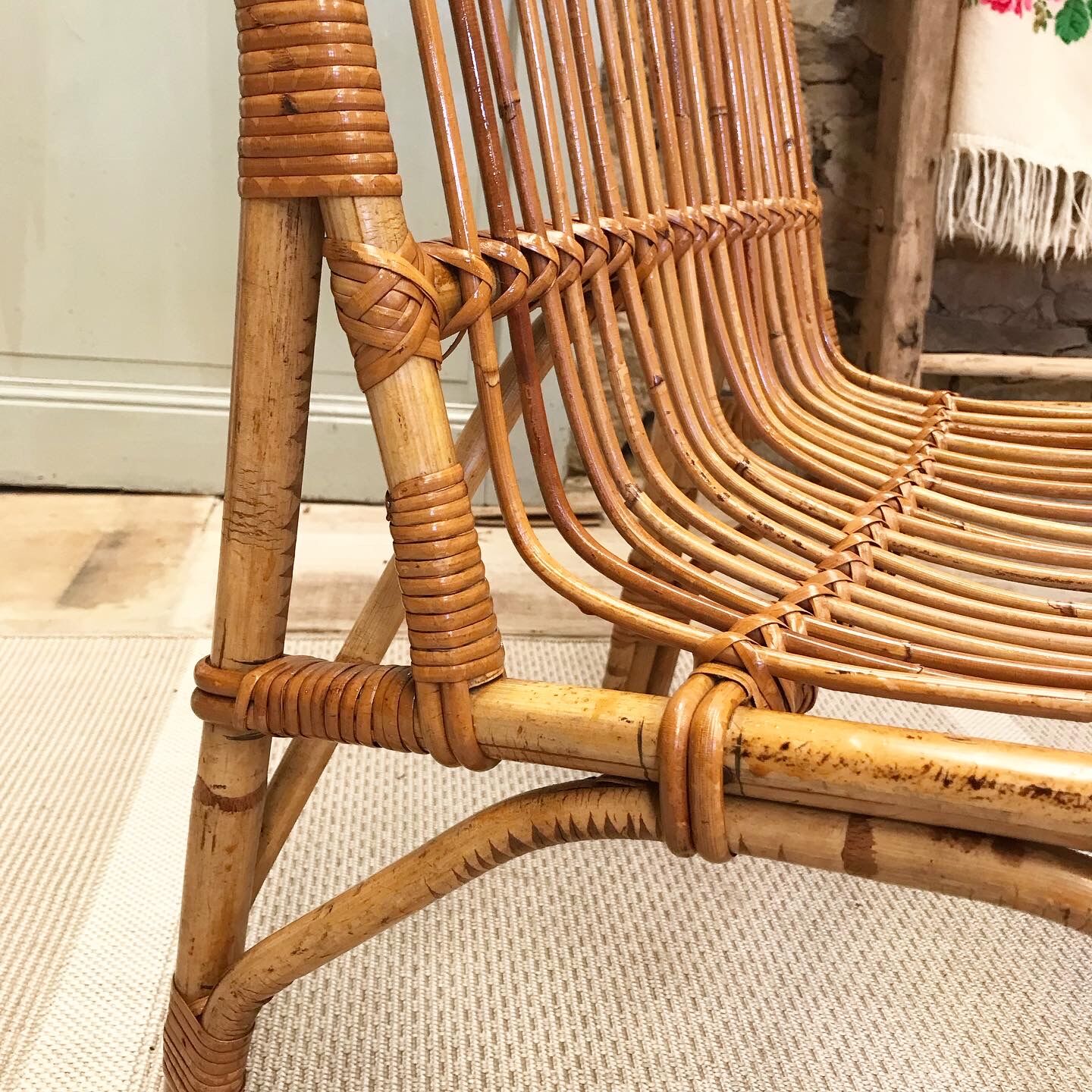Vintage rattan armchair