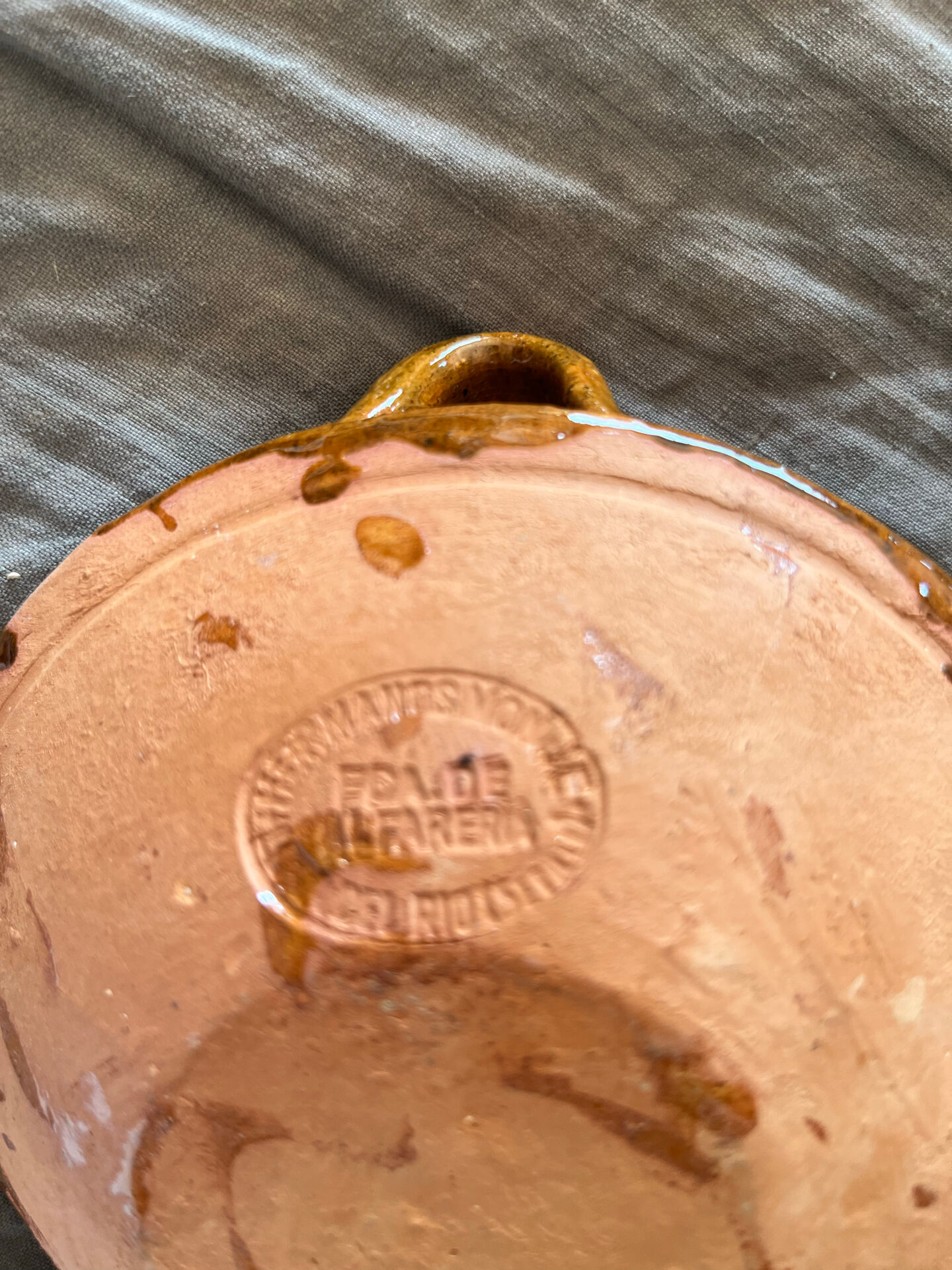 Glazed terracotta dish