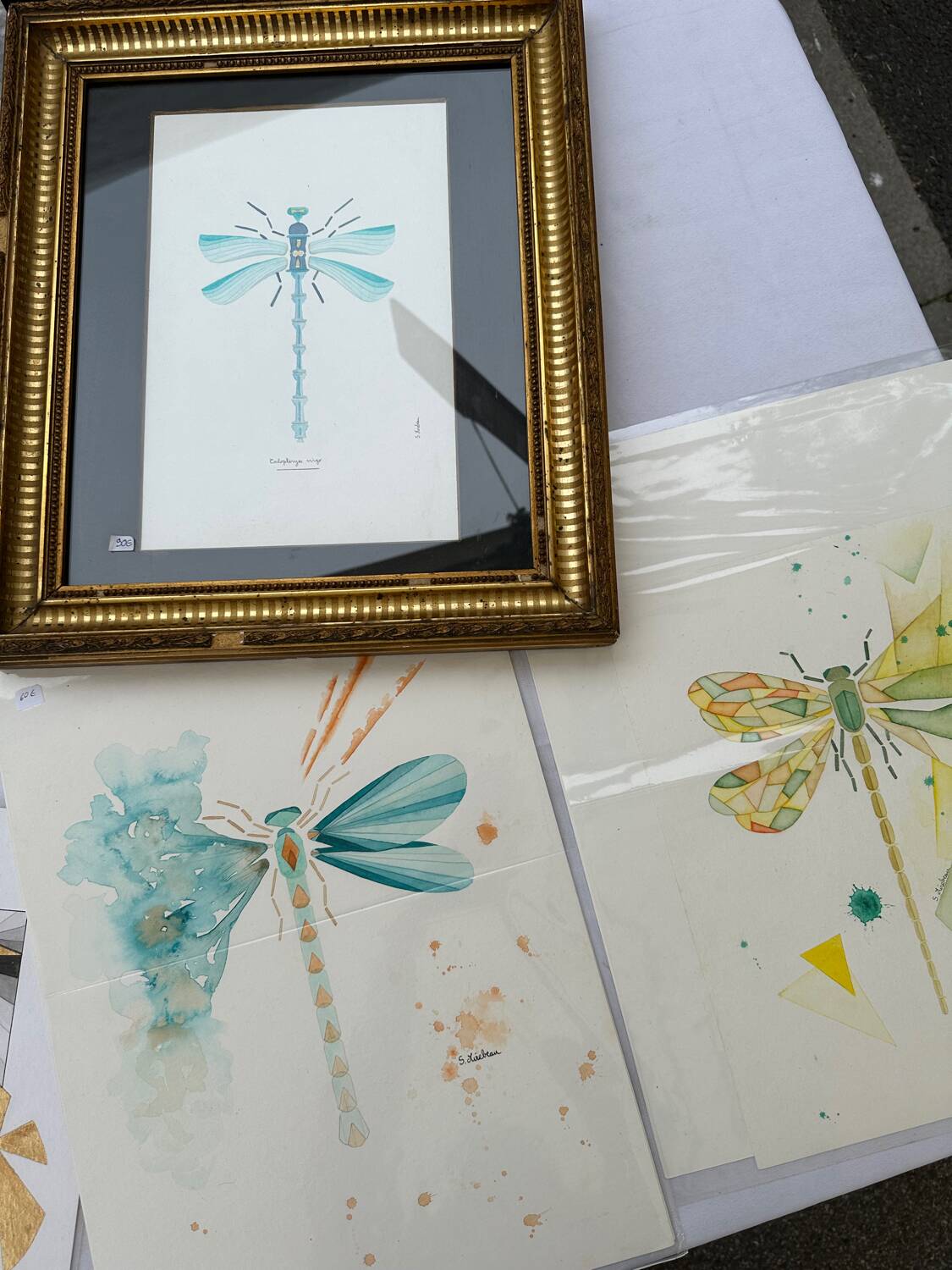 Blue dragonfly poster 30x40