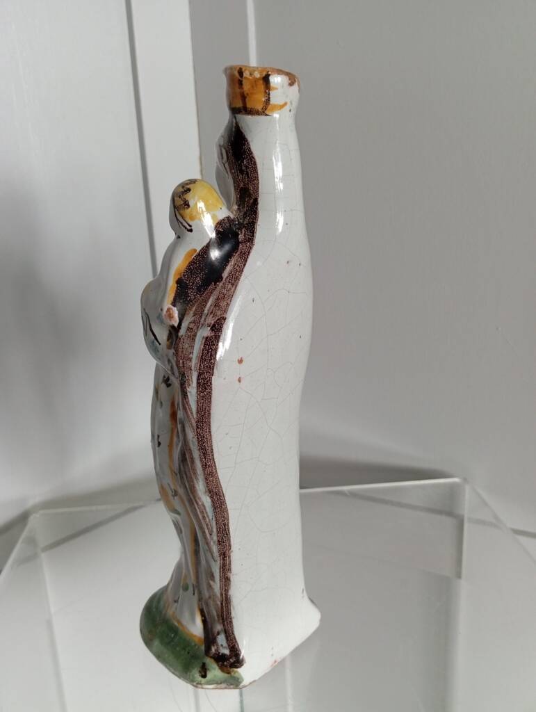 Virgin and Child in polychrome earthenware, 18th century, Nevers