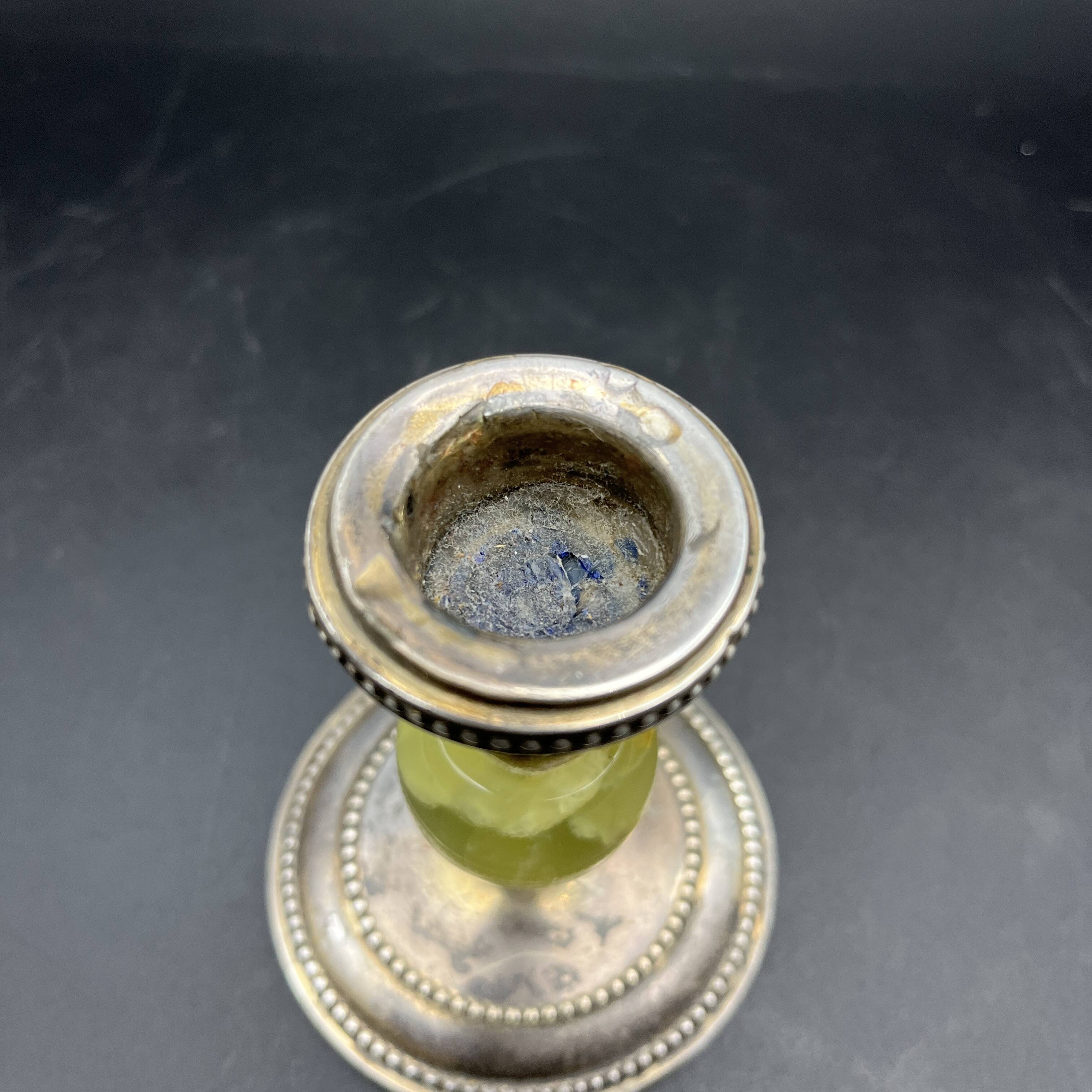 Candlestick in Sterling Silver 835 and onyx Kurz Gottlieb Germany 1920 1930