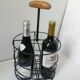 Porte-bouteille vintage en métal et bois