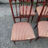 Lot oval table and 6 vintage chairs used