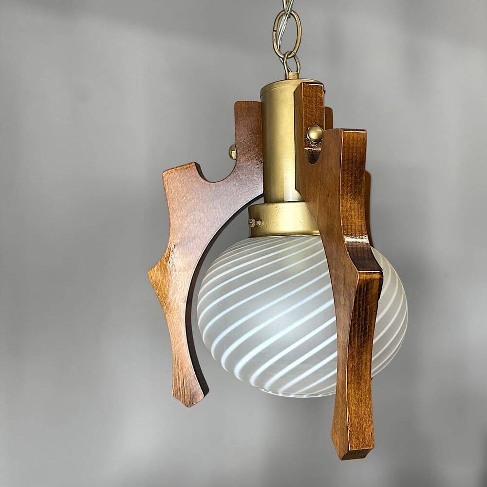 Scandinavian style 194770s wooden lamp