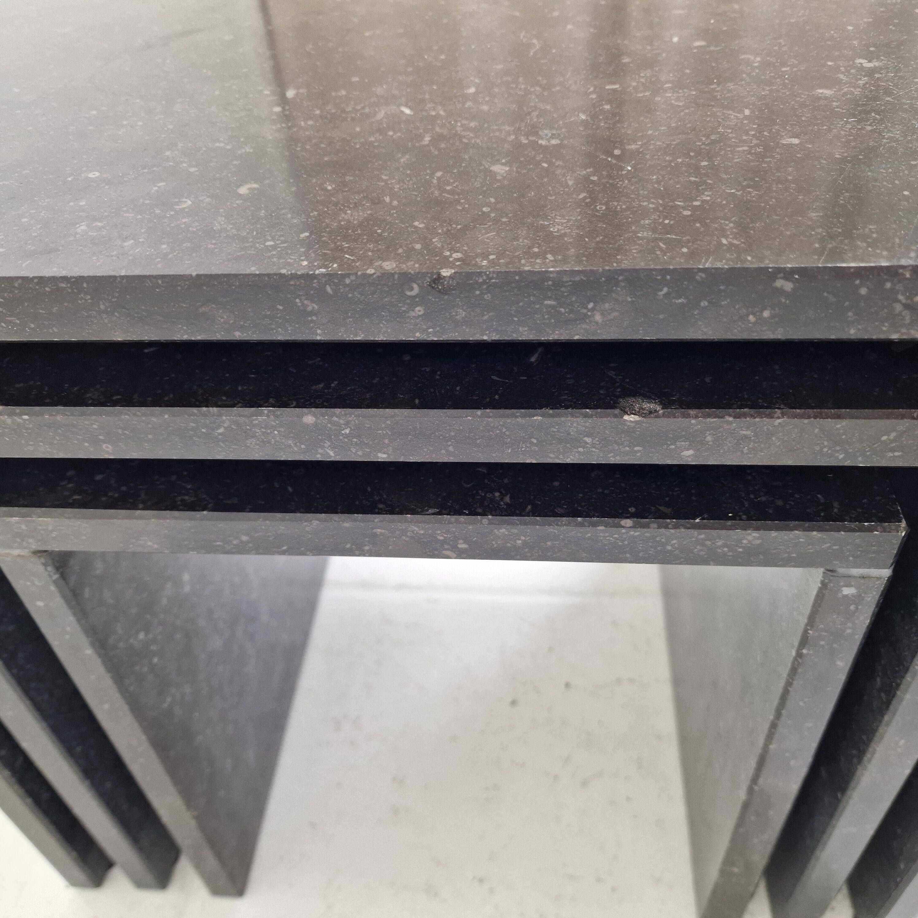 Set of 3 Italian Marble Nesting Tables, 1980s