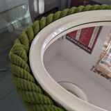 Miroir années 60/70 corde Vert plastique et corde