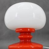 Lampe de table champignon en verre opalin Stepan Tabery des années 1970, Tchécoslovaquie