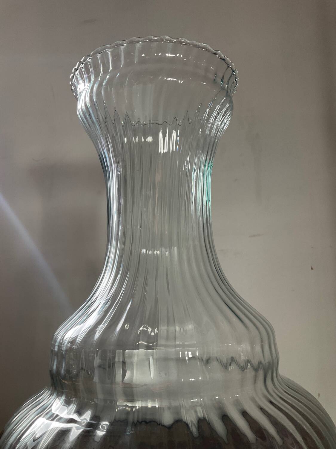 Large molded glass vase 40cm