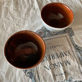 Lot 2 bowls engraved and painted hands