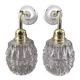 Pair of ceramic and glass wall sconces