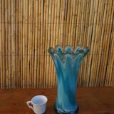 Blown glass vase in flower shape