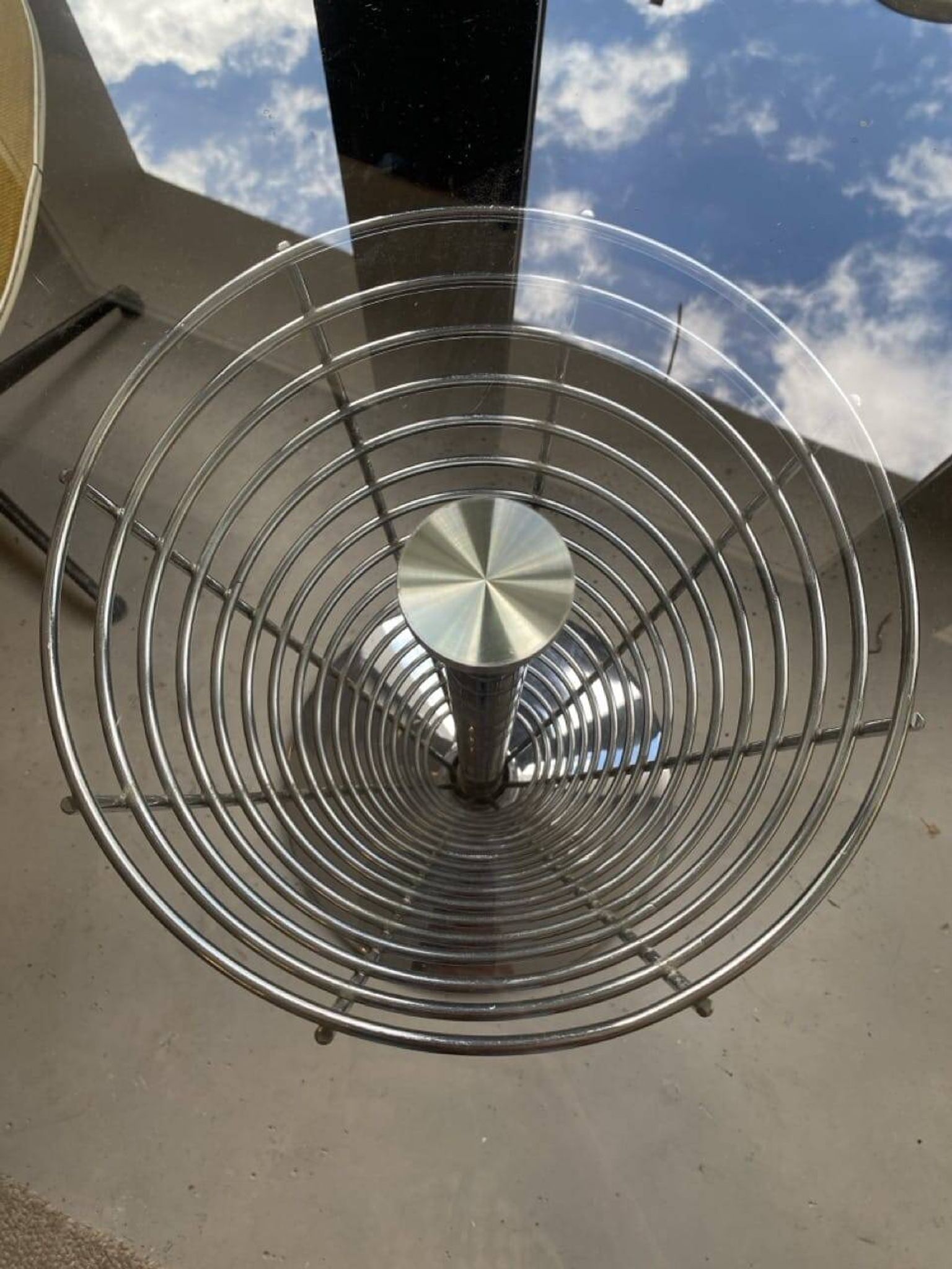 Sculptural table in metal and glass by Verner Panton for Fritz Hansen, 1980