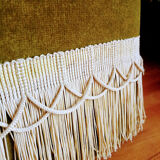 Ottoman in velvet with fringe