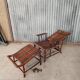 Chaise longue - vintage rattan wicker deckchair