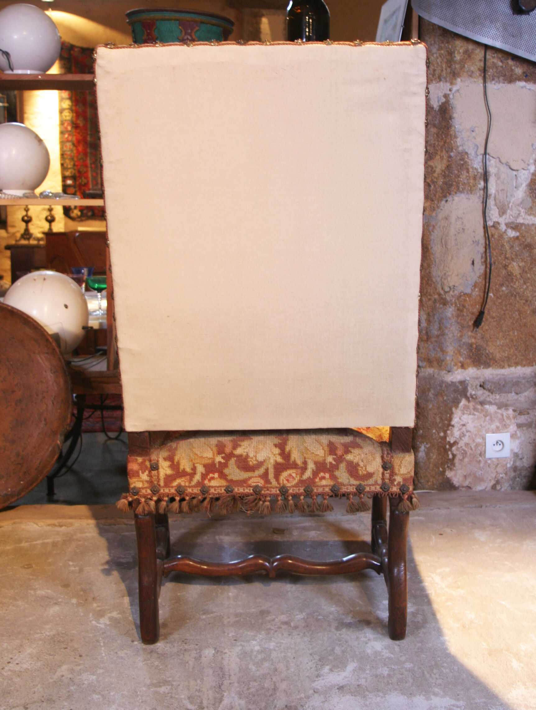 Two Louis XIII period armchairs