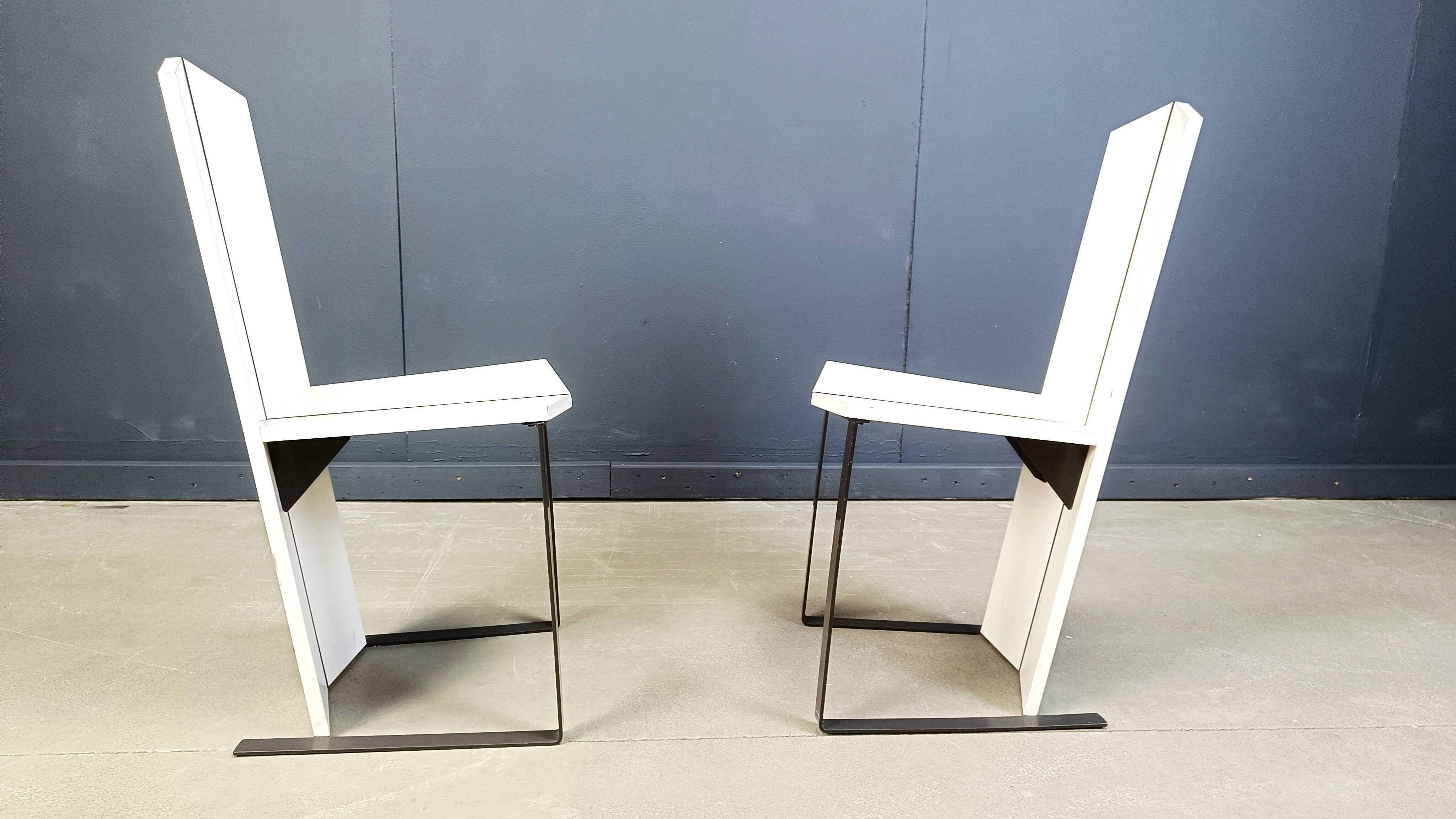 Chaises de salle à manger postmodernes, ensemble de 6 - années 1980