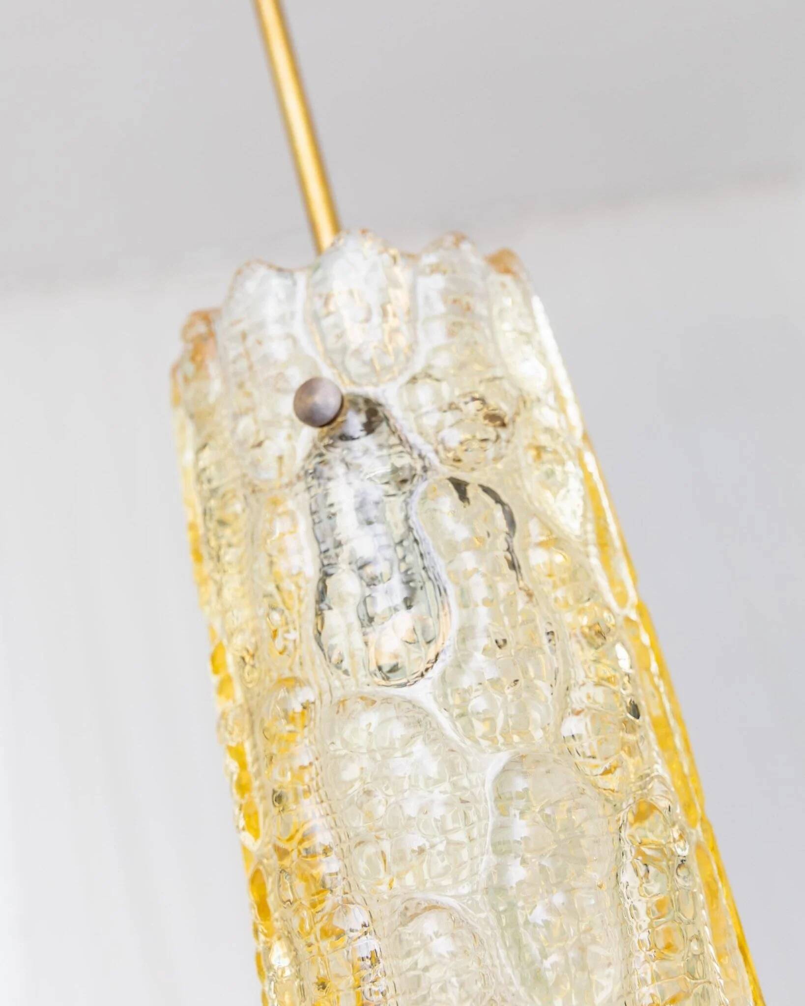 Vintage ceiling light by Carl Fagerlund for Orrefors - moulded golden glass, warm light, glass texture - 1960s - timeless design, gift idea.