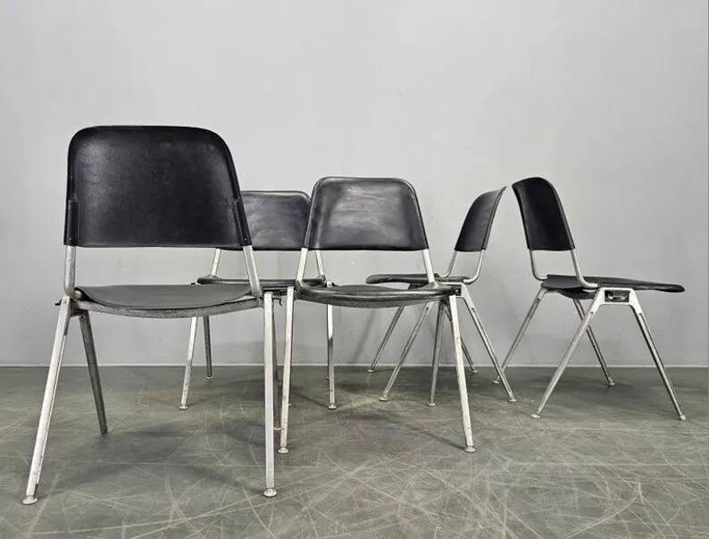 Set of Five Midcentury Knoll Stackable Chairs by Don Albinson, 1970s