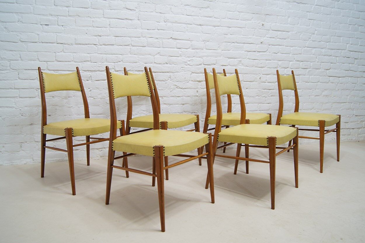 Mid-century Austrian dining chairs, 1950s, set of 6