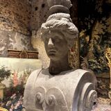 Pair of monumental patinated plaster terms from the early 20th century.