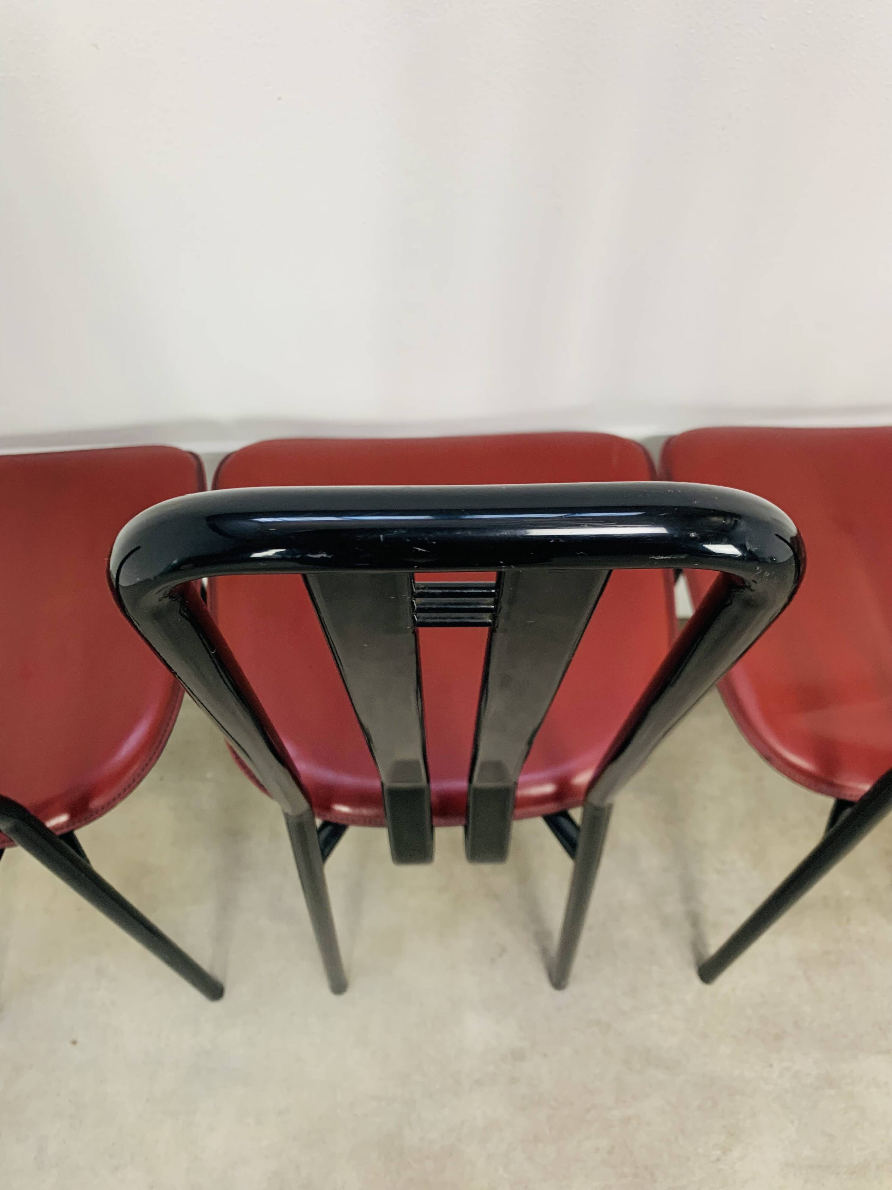 6 chairs by Giorgio Cattelan for Cidue Italy, postmodern, 1980s