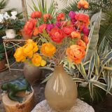 Murano vase in vintage cream brown glass 30 cm