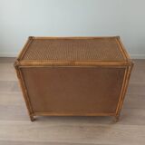 Bamboo and rattan chest of drawers, 70's