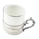 White and silver cup