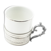 Tasse blanche et argenté