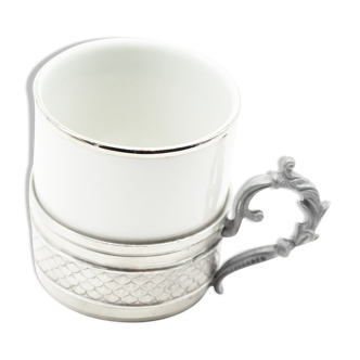 Tasse blanche et argenté