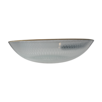 Glass hollow bowl or plate with gold rim