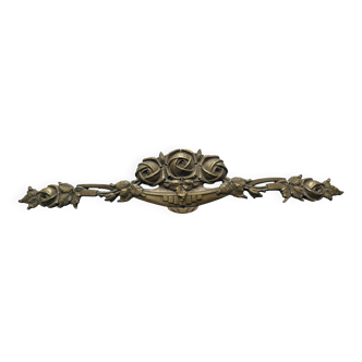 Old brass rose window, width 38cm.