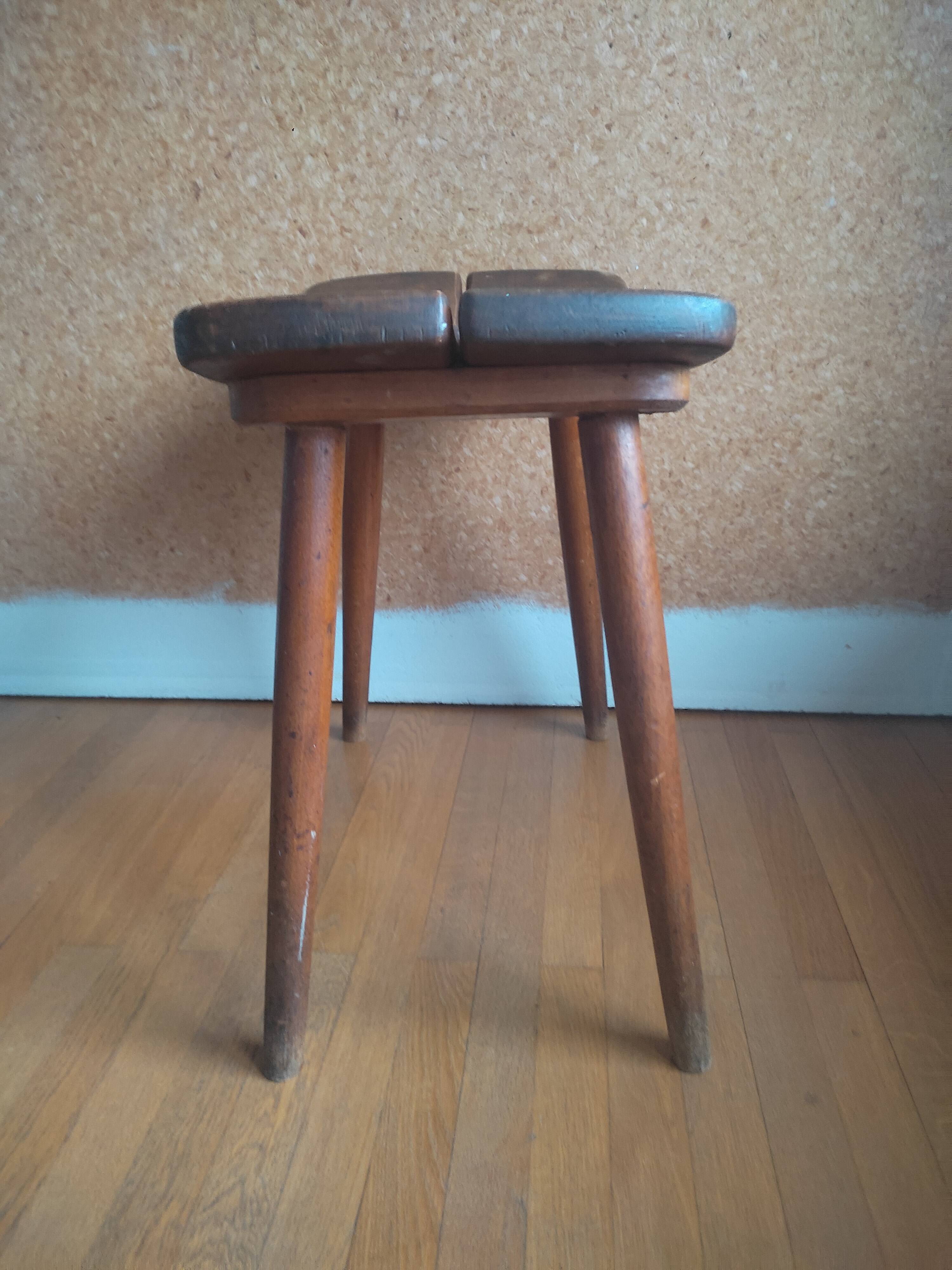 Tabouret en bois mid Century