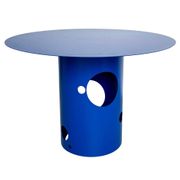 Table de salle à manger italienne contemporaine du XXIe siècle, silos, bleu électrique