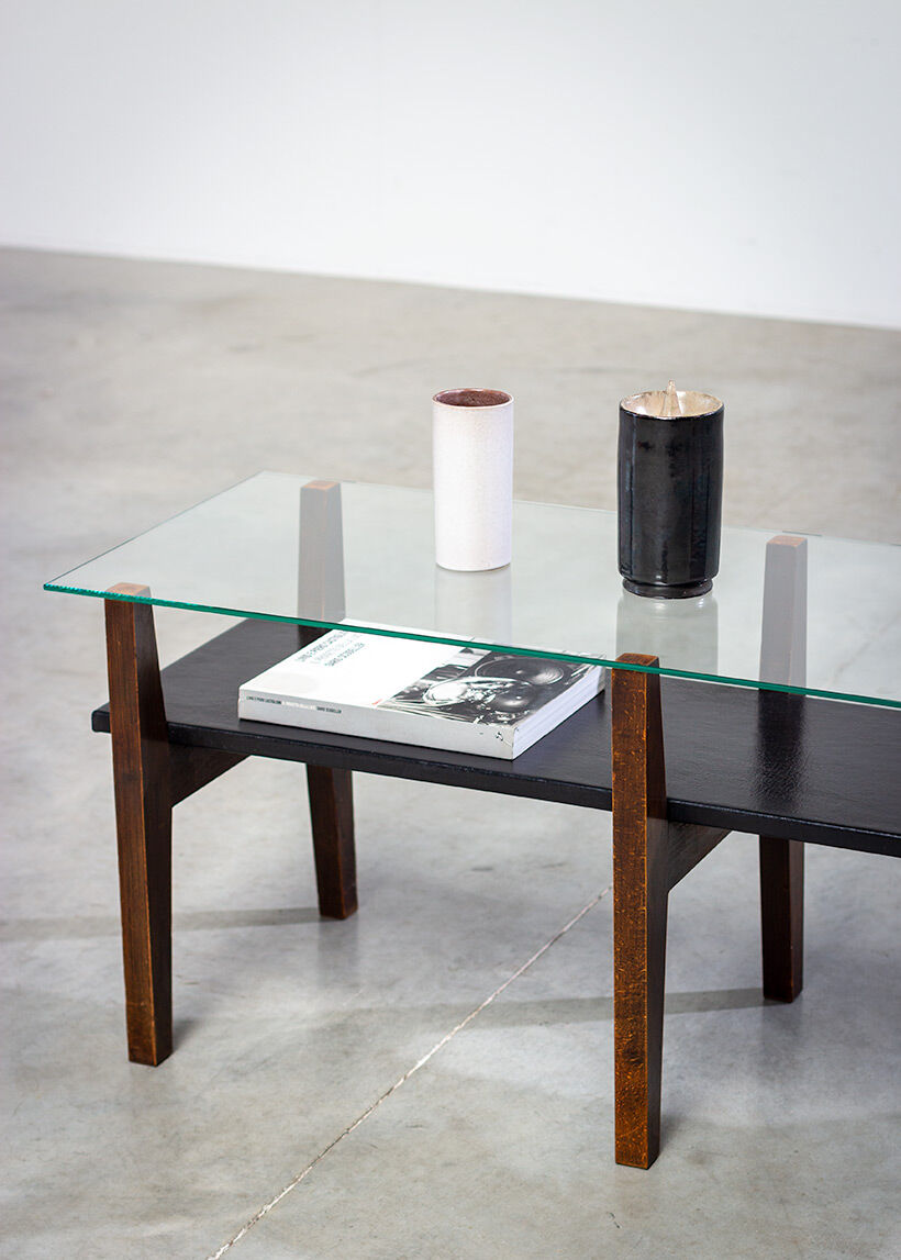 Belgian living room table is designed in a constructivist style of the 50s