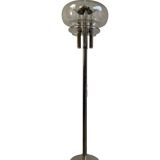 Vintage floor lamp: chrome & glass 'leclaire & schaefer'