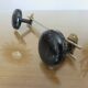 Coat rack 2 patères metal gilded and black 50s 60s