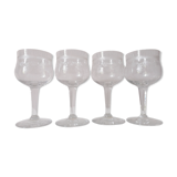 4 bohemian crystal glasses engraved