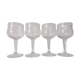 4 bohemian crystal glasses engraved