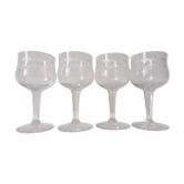 4 bohemian crystal glasses engraved